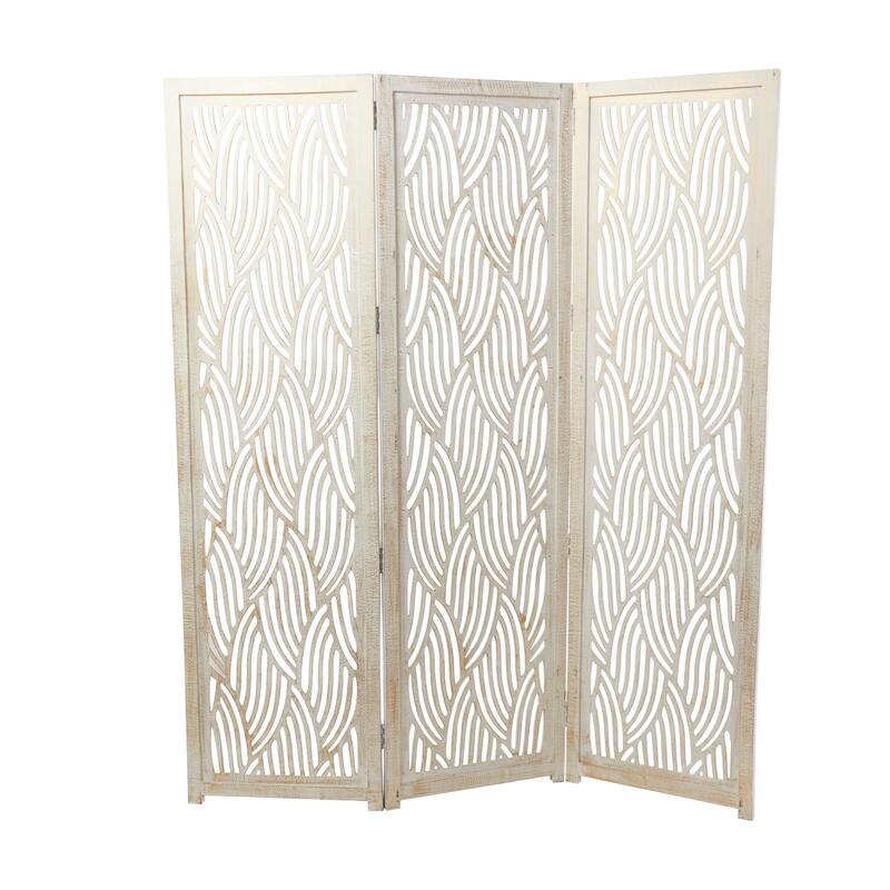 Wooden 3 Panel Room Divider Screen - Black or White - Roche River Decor