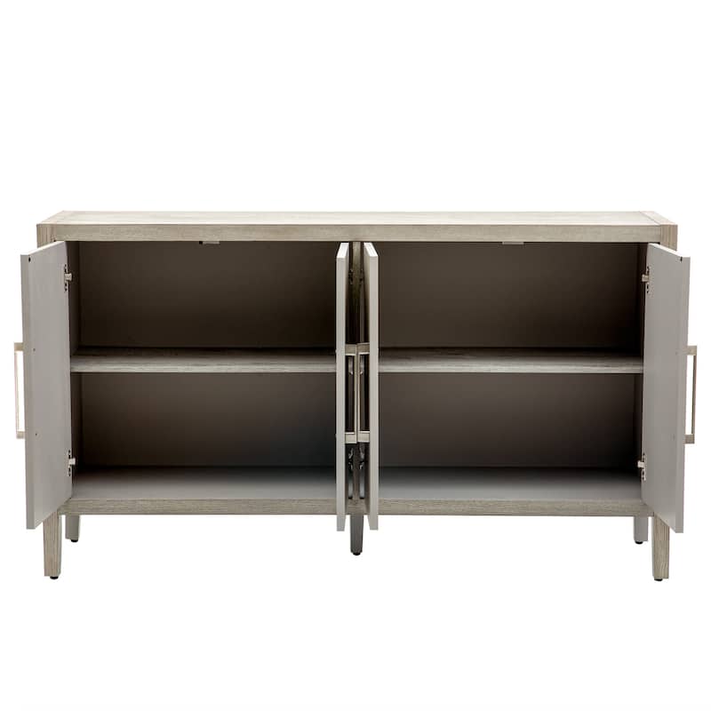 60" Modern 4-Door Sideboard with Solid Wood Legs