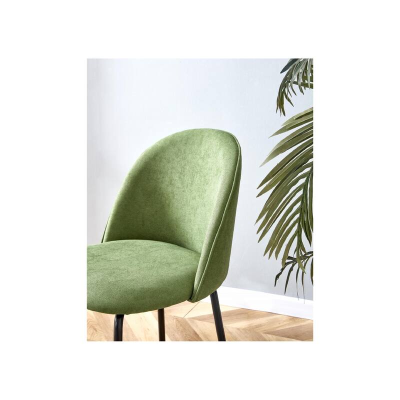 Modern Chair 2-Piece Set with Soft Seat and Comfortable Backrest，Powder-Coated Stainless Steel Frame