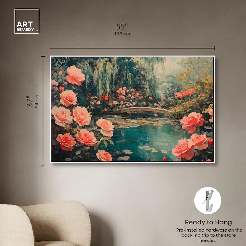 Rose Garden Bridge II Canvas by Art Remedy
