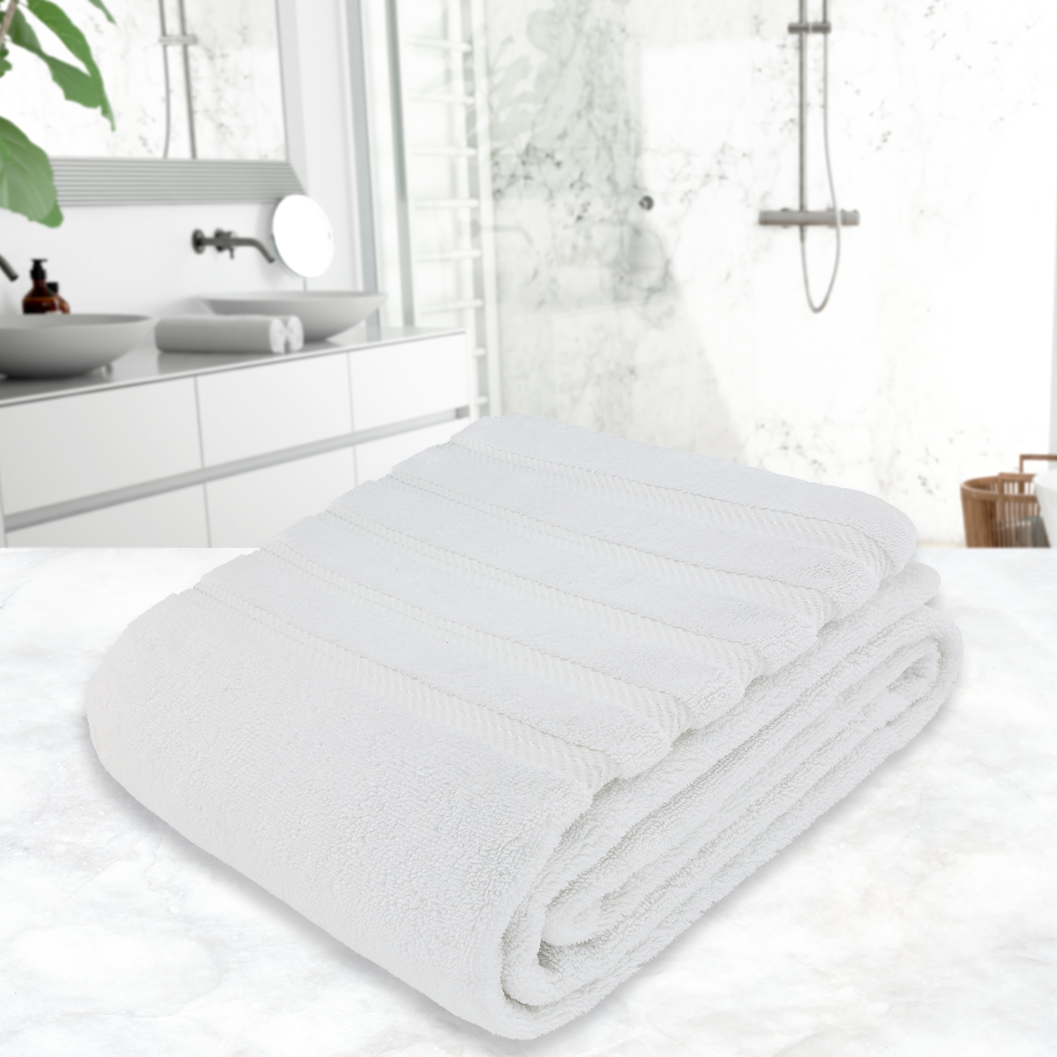 EXTRA LARGE Super jumbo Beige 100% Cotton Bath Towels 