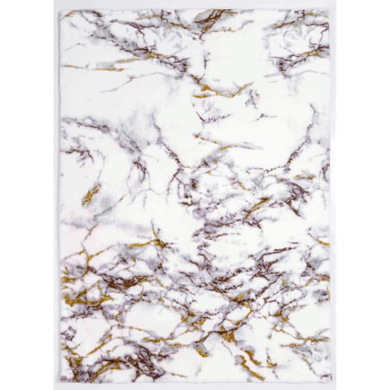 Luxury Collection Abstract 5x7 Area Rug - 5' X 7' - Grey/Gold