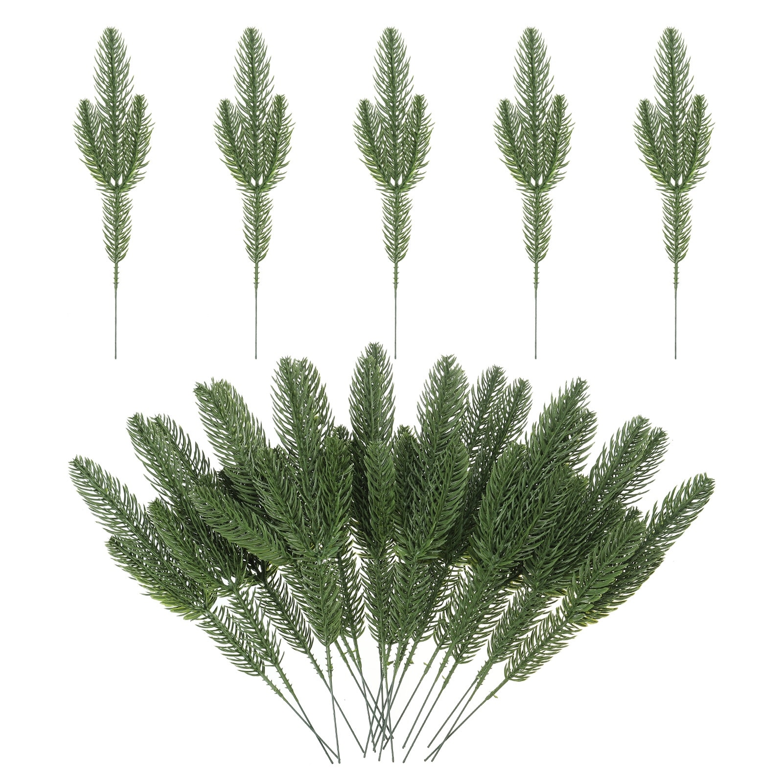 30Pcs Artificial Pine Branches Decor Faux Pine Leaves Sprigs, Green - Bed  Bath & Beyond - 39638620