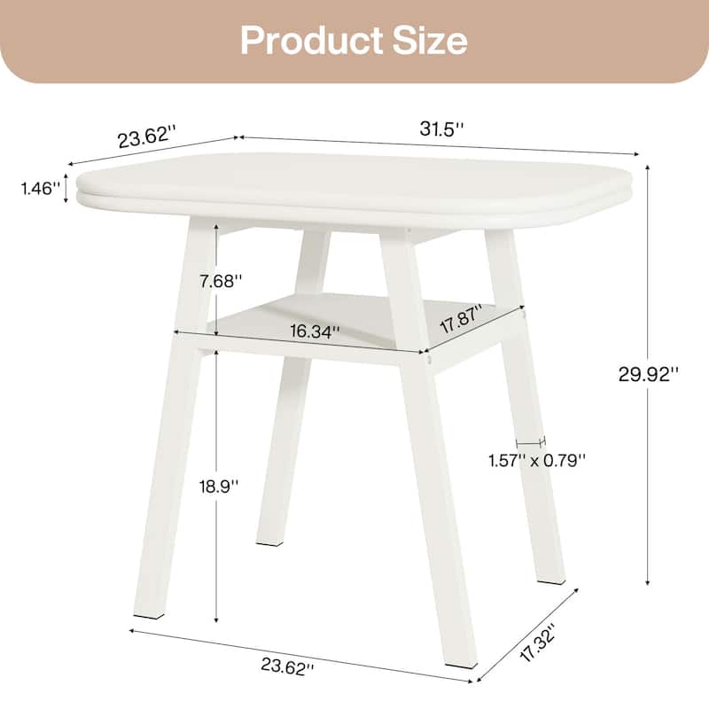 Dining Table for 2-4 People, 31.5 Inches Small Modern Kitchen Table