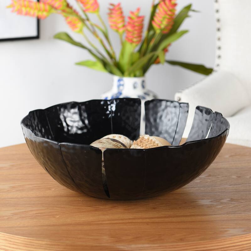 StyleCraft Leaf - Table Top Decorative Bowl - Black