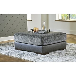 Signature Design by Ashley Larkstone Pewter Oversized Accent Ottoman