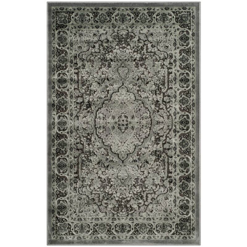 SAFAVIEH Paradise Anfisa Modern Viscose Rug - 2'7" x 4' - Light Grey/Anthracite