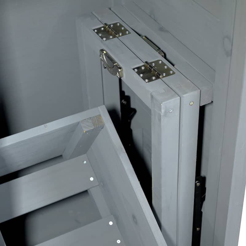 78.3" Outdoor Kitchen Island with Foldable Grill Table, Wooden Outdoor Grill Cart with Trash Can Storage & Stainless Steel Top