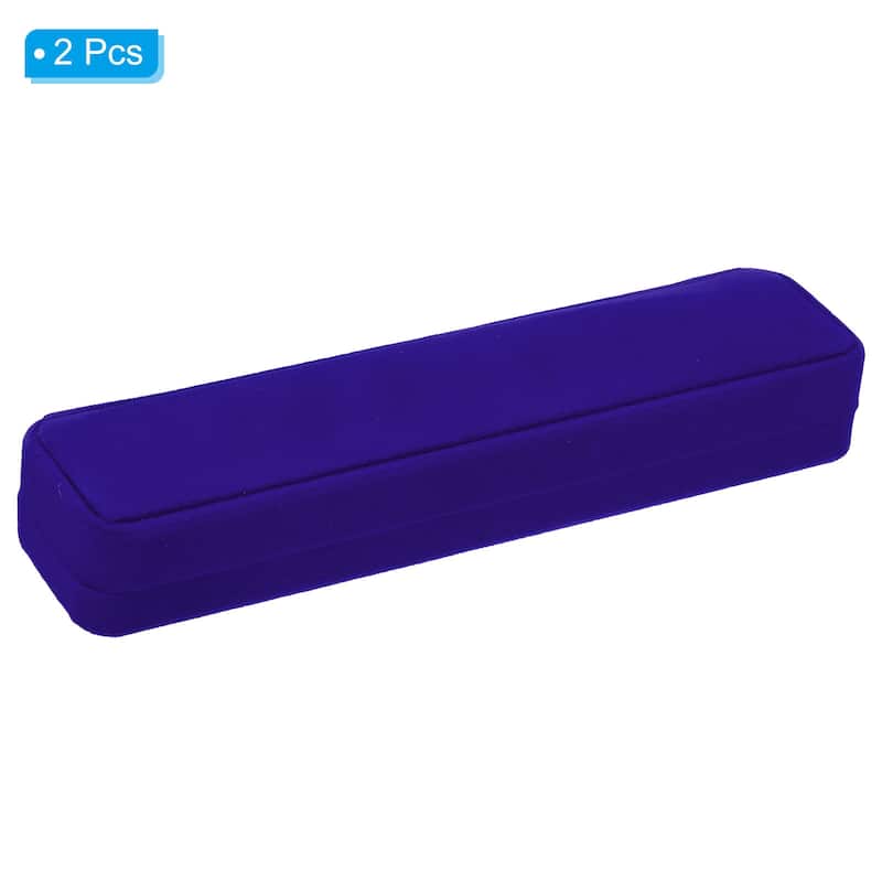 Velvet Necklace Box 2pcs Single Slot Long Chain Jewelry Holder Style 2