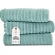 preview thumbnail 35 of 61, Classic Turkish Towels Cotton Bath Sheets Set of 3 Oversized Ribbed Towels, Ultra-Soft & Absorbent - 40x65 SPA Green