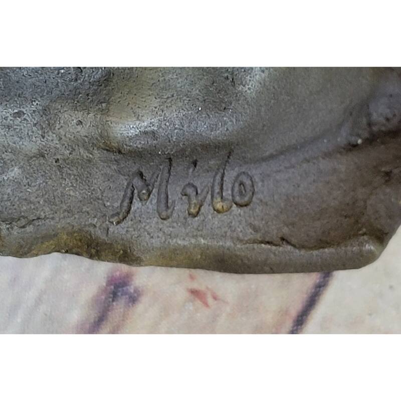 Hot Cast Bronze Skull Skeleton Metal Bust Sculpture Statue On Marble Base Signed Original Milo
