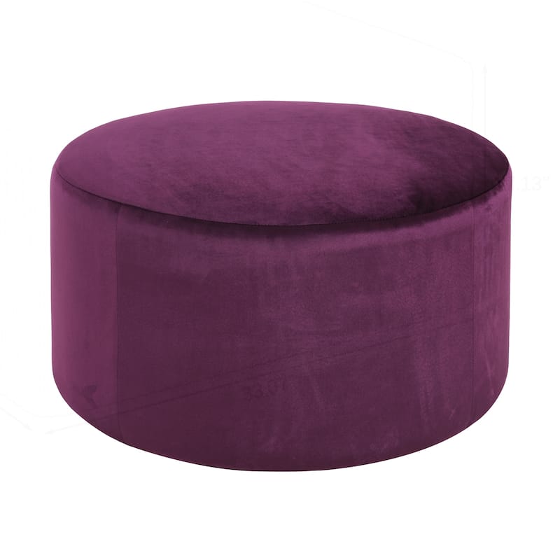Velvet Round Ottoman