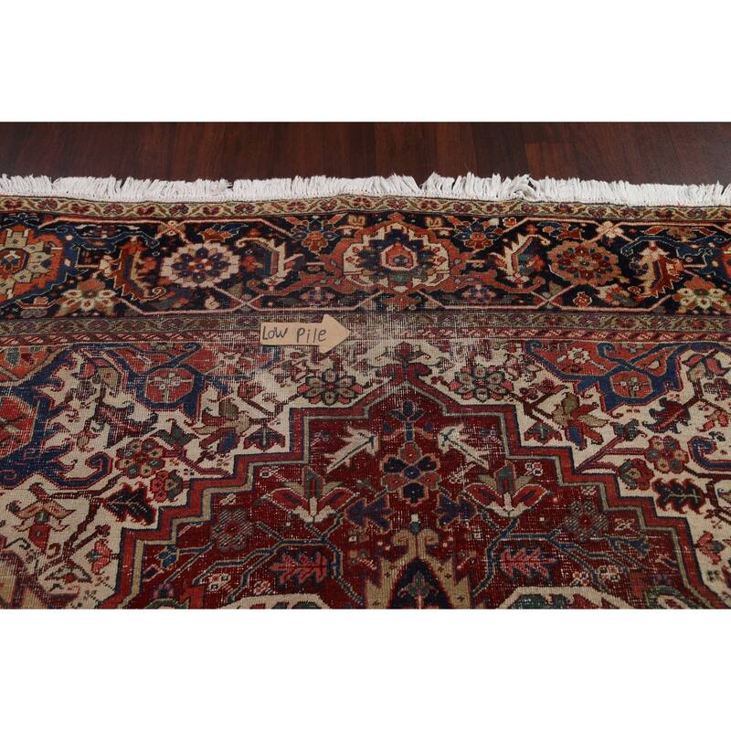 Antique Vegetable Dye Heriz Serapi Persian Wool Area Rug Hand-knotted - 11'7" x 15'10"