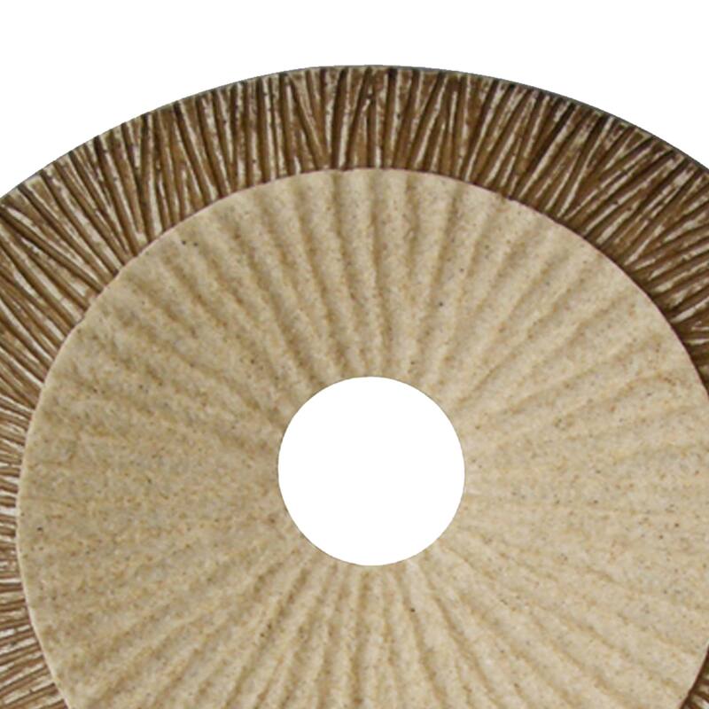 Round and Ribbed Double Layer Sandstone Wall Art, Set of 2, Large, Brown and Beige
