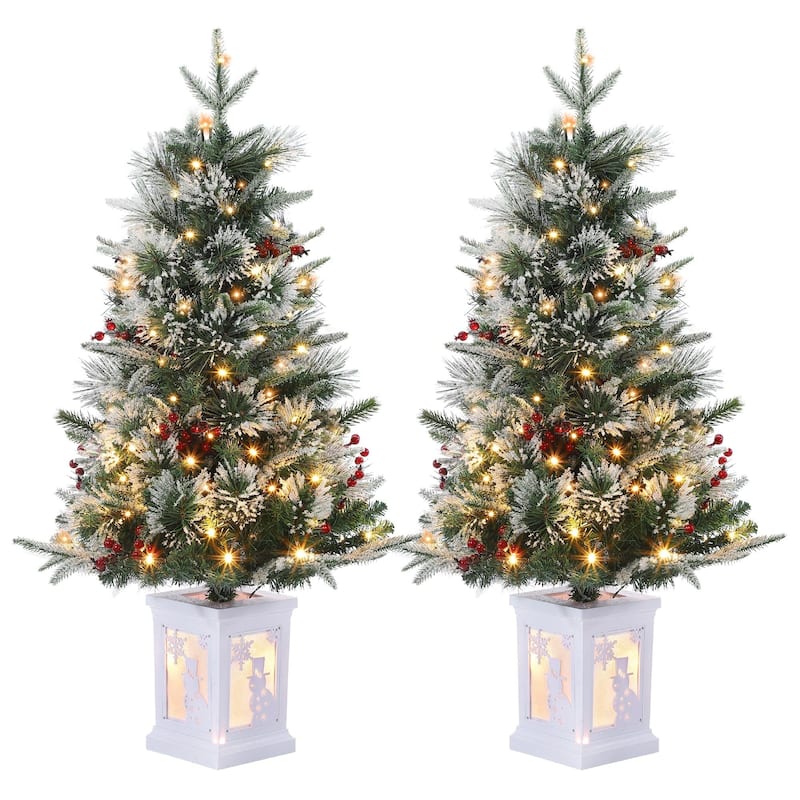 Christmas Tree with 78 Multi-Color Led Lights, 3 Ft Pre-Lit Artificial Christmas Decoration - 9#2Pcs
