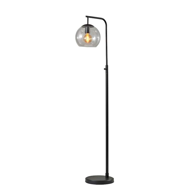Globe Floor Lamp - Black & Clear