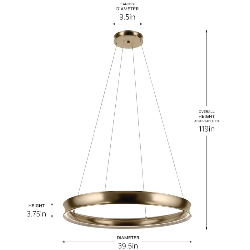 Larousse 39.5 Inch LED Chandelier in Champagne Bronze