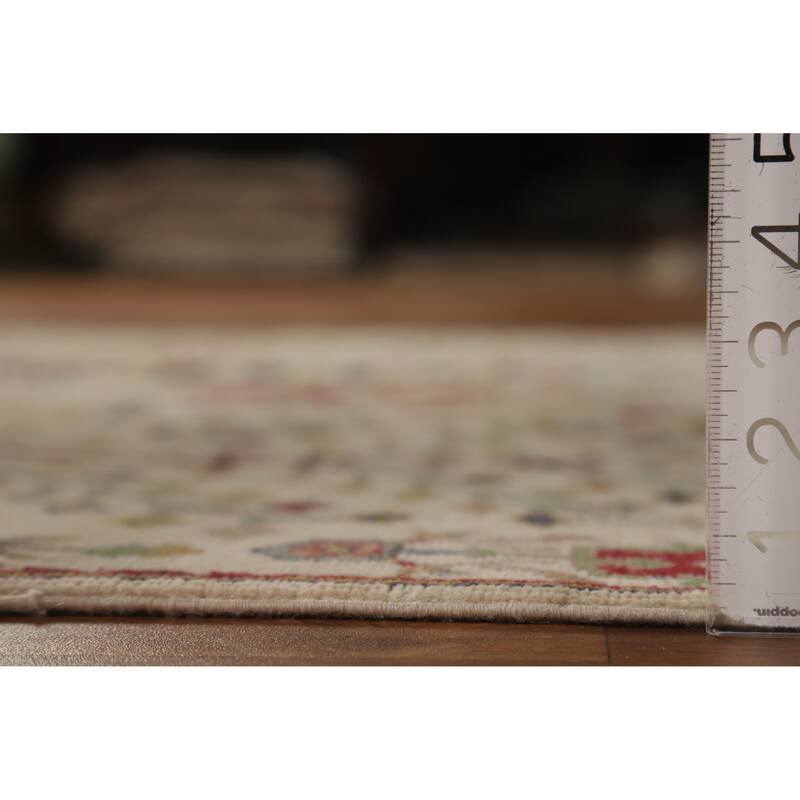 Hand Knotted Oriental 100% Wool Carpet Traditional All-Over Beige & Ivories Ziegler Area Rug - 6' 7'' X 5' 0''