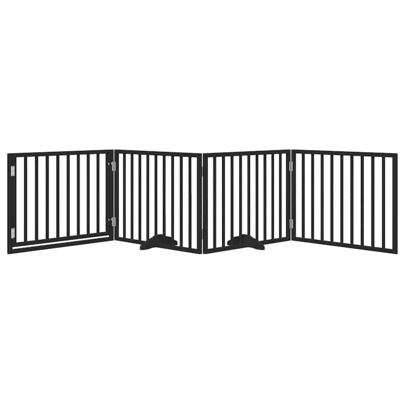 vidaXL Dog Gate Foldable Poplar Wood