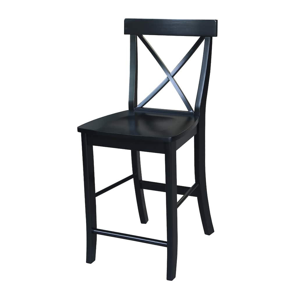 International Concepts Solid Wood X-Back Stool