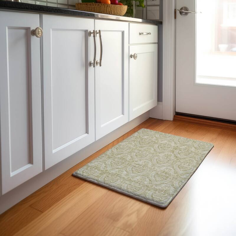 Premium Washable Super Soft Traditional Damask Mayfield Rug - Beige - 1' 8" x 2' 6" - Rectangle