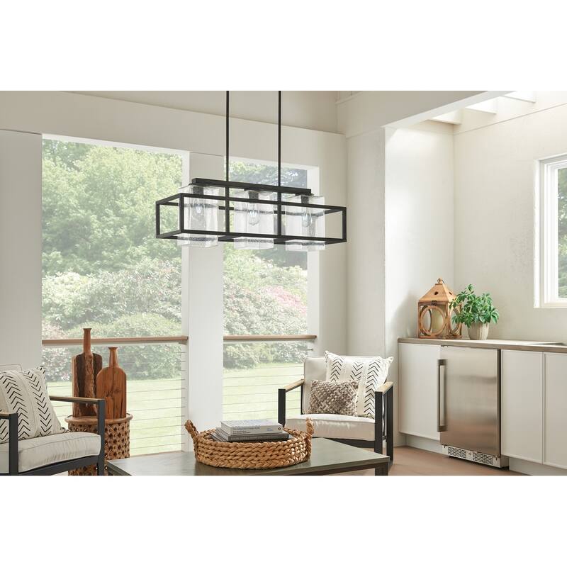 Kichler Lighting Wright Collection 3-light Weathered Zinc Outdoor Linear Chandelier
