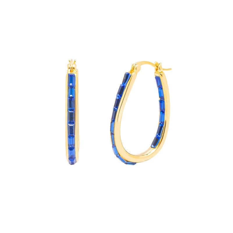 Victoria Townsend Inside Out Turquoise Crystal Hoop Earring