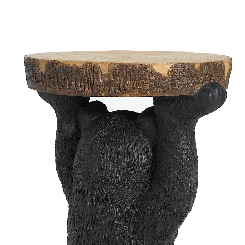 Christopher Knight Home - Blackthorn Bear MGO Side Table with Faux Wood-Top and Weather-Resistant Charm