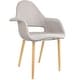 preview thumbnail 69 of 71, Organic Upholstered Fabric Modern Armchair with Natural Wooden Legs for Dining Room Office or Accent Lounge Side Chair
