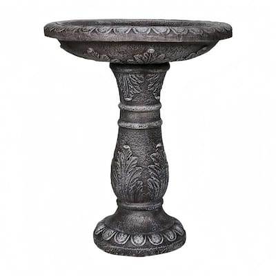 24.4" H Outdoor Concrete Bird Bath - Perfect for Adding Interest to Garden, Patio, Backyard, Porch and Deck