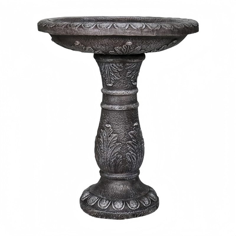 SunJet 24.4" High Concrete Garden Bird Bath - 24.4'' H X 20'' W X 20'' D