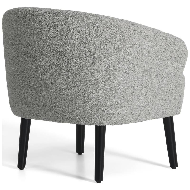 Bayville Sherpa Polyester Upholstered Barrel Chair - Faux Shearling
