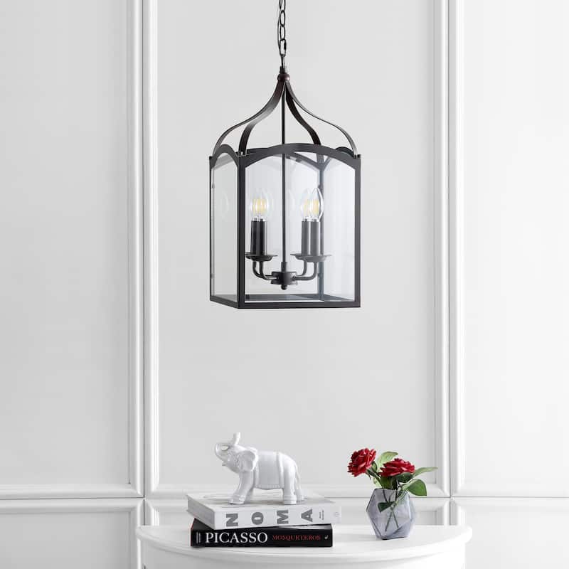 Ruth 11" 4-light Lantern Metal/Glass LED Pendant by JONATHAN Y