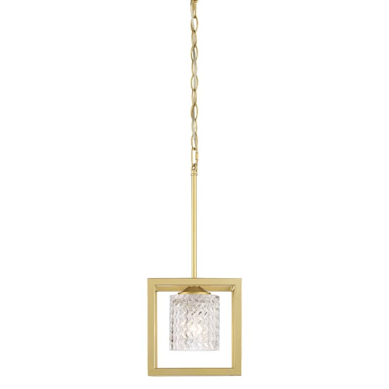 Moulins 1-light Modern Glam Crystal Geometric Kitchen Island Pendant Light - 8''