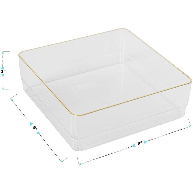 Flash Furniture BE-PB9049-G-4-MS Kerry 2" Tall Office Organizer Set - Clear / Gold