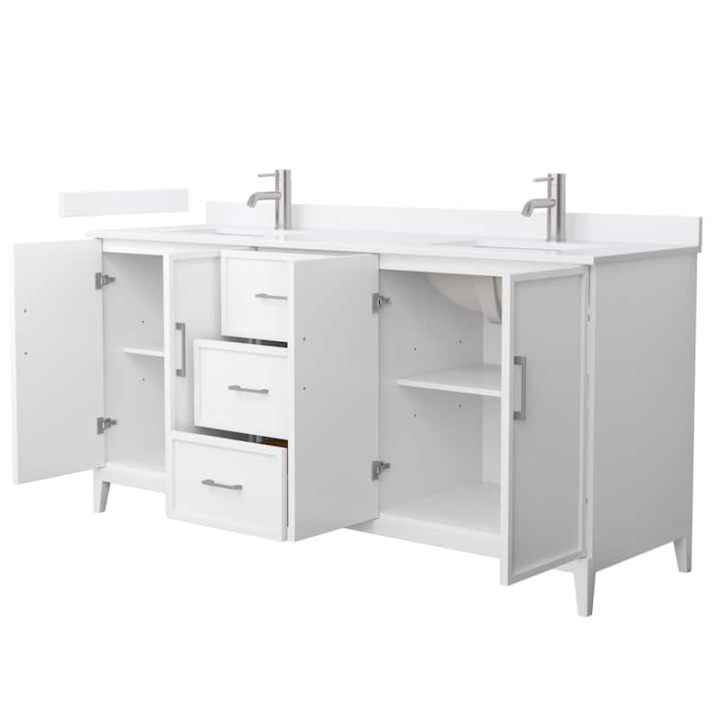 Elan 72-inch Double Vanity, Cultured Marble Top