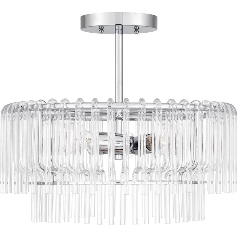Tayshia 3-Light Polished Chrome Semi-Flush Mount Light
