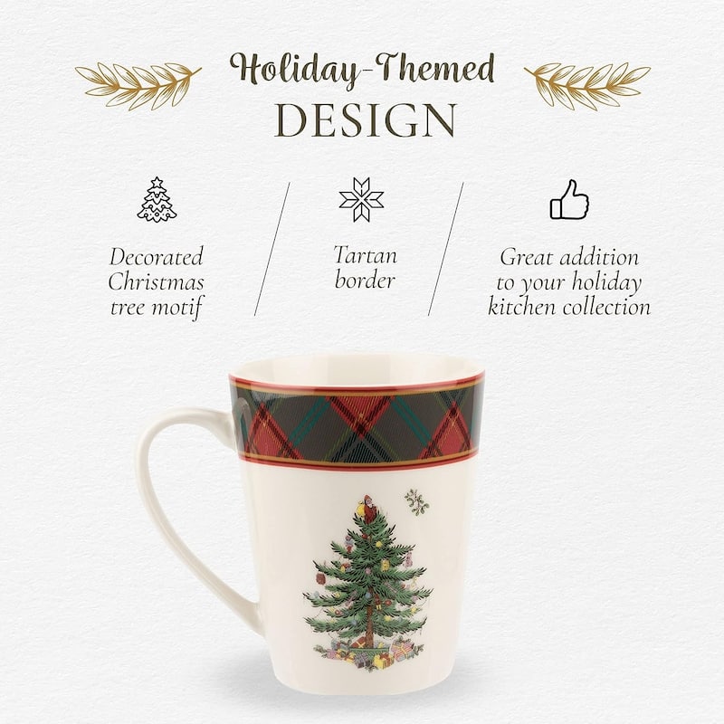 Spode Christmas Tree Collection Tartan Mug 14 Oz