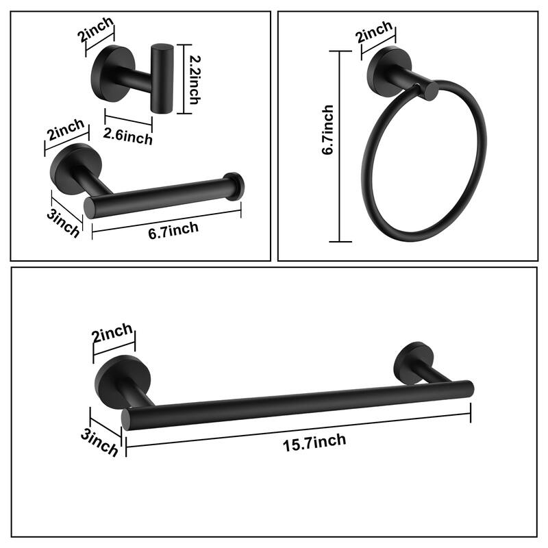 6-PCS Stainless Steel Bathroom Hardware Set,Round Shape