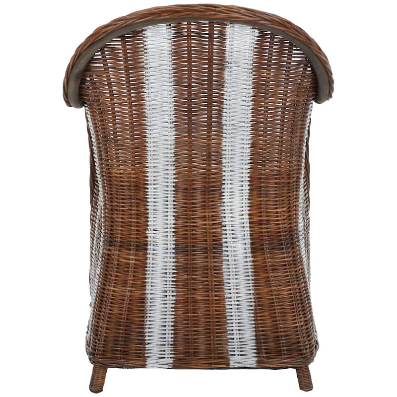 SAFAVIEH Katli Natural/ White Rattan Club Chair - 25.5" x 26.5" x 35.5" - 26Wx27Dx36H