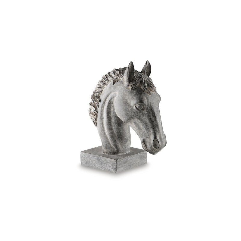Signature Design by Ashley Carnlow Antique Gray Sculpture - 16.41" W x 8.75" D x 20.25" H