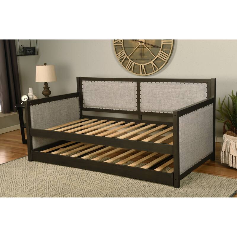 Somette Sloane Daybed in Graystone Finish includes Pop Up Trundle (Mattresses Not Included)