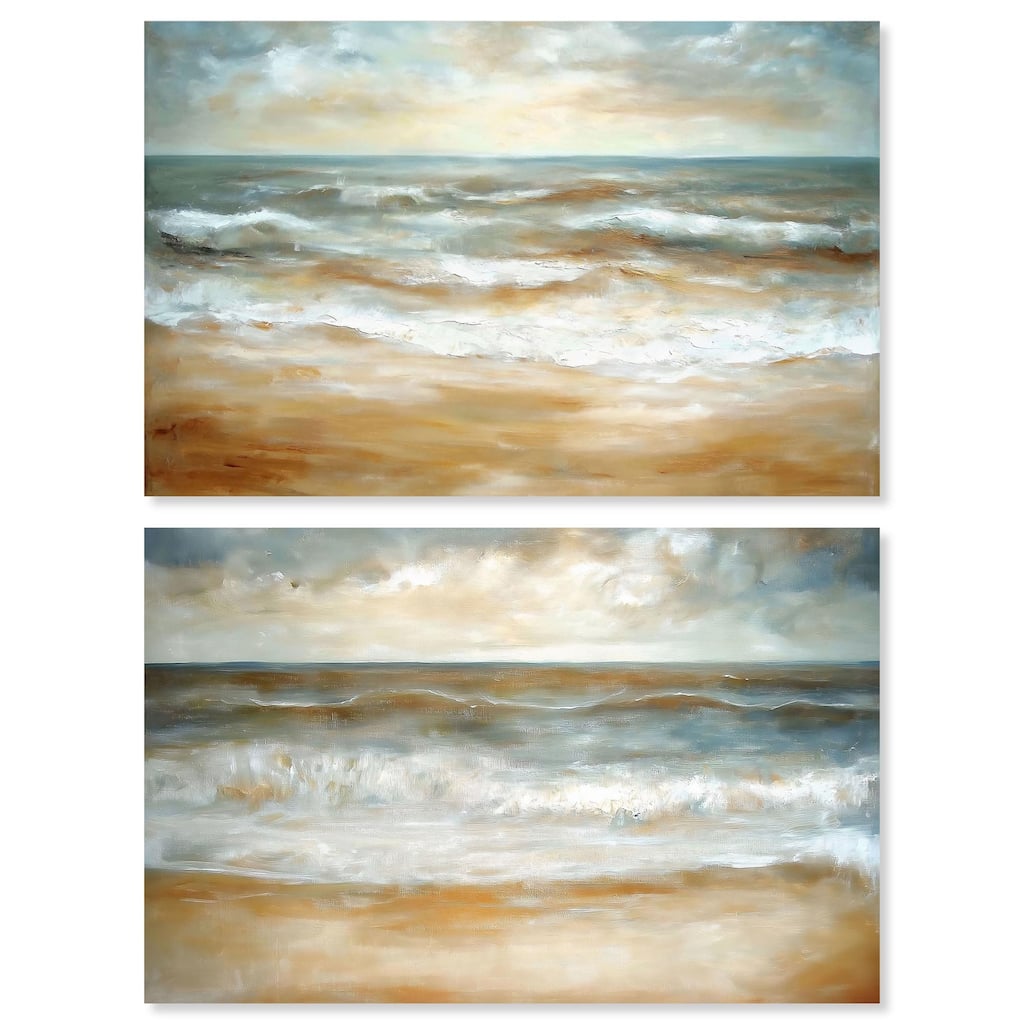 Tranquil Sea Set Canvas Set of 2 by Art Remedy, Gallery Wrapped