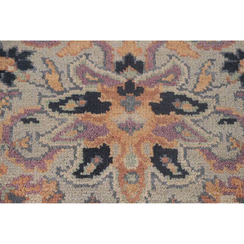 Light Blue Heriz Serapi Octagon Area Rug Wool Carpet - 5'11"x 5'11"