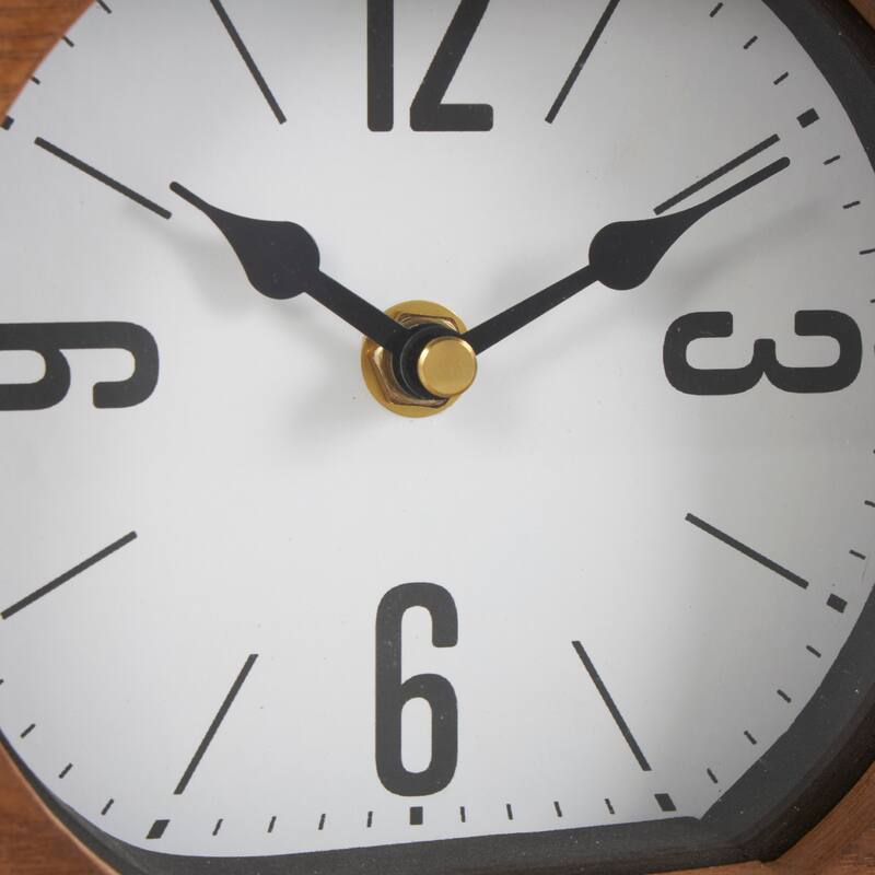 Brown Metal Suspended Decorative Clock with Black Frame