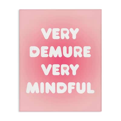 Stupell Trendy Pink Demure & Mindful Canvas Wall Art Design By Lil' Rue