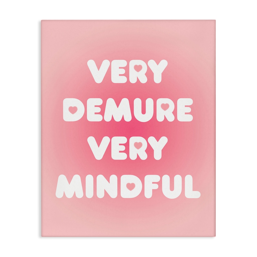 Stupell Trendy Pink Demure & Mindful Canvas Wall Art Design By Lil' Rue