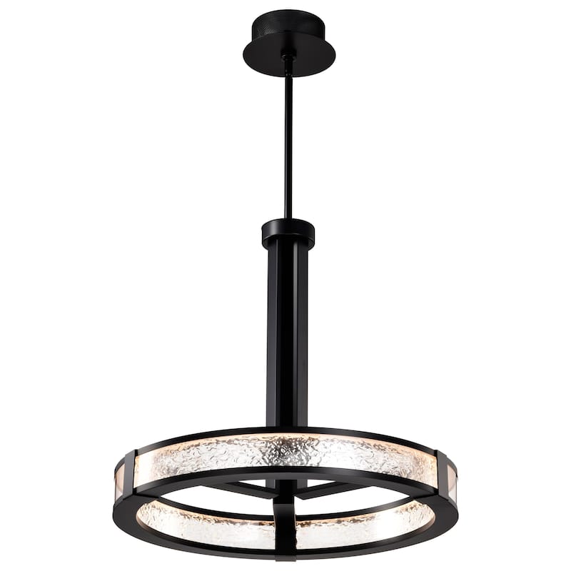 Darrow 24 Inch LED Pendant Matte Black Acrylic Panels - Matte Black