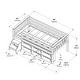 preview thumbnail 11 of 20, Max and Lily Twin Solid Wood Soren Ultra Low Loft Bed with Bookcase