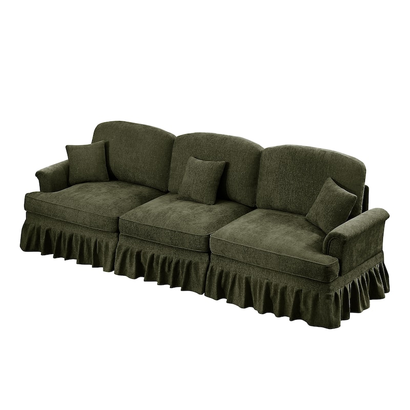 GDFStudio - Elegant Mid Century 3-Seater 107" Chenille Sofa with Flared Arms